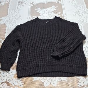 Divided Black Textured Knit Sweater